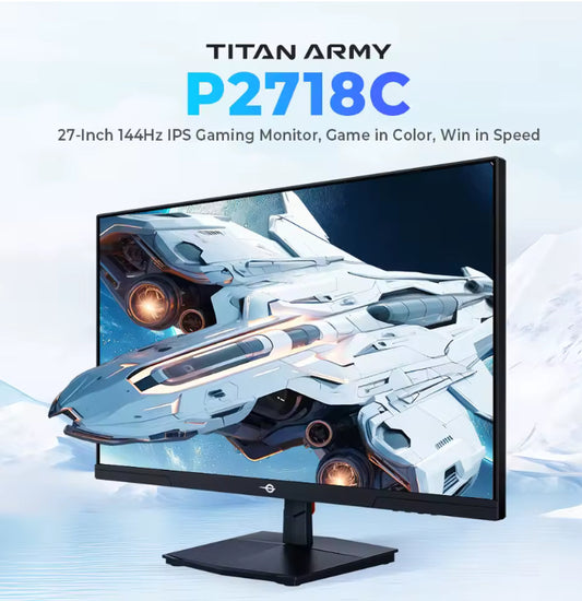 Titan Leger P2718c Plat, 16:9 Hoogte-Breedteverhouding, Ips, Fhd 144Hz Verversingssnelheid, Gaming Monitors, 27 Inch