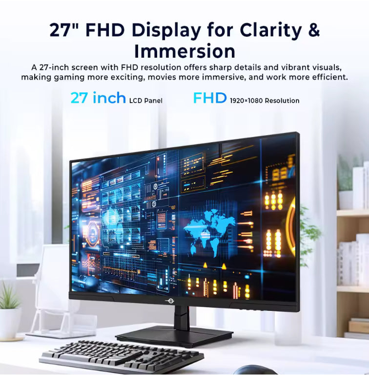 Titan Leger P2718c Plat, 16:9 Hoogte-Breedteverhouding, Ips, Fhd 144Hz Verversingssnelheid, Gaming Monitors, 27 Inch